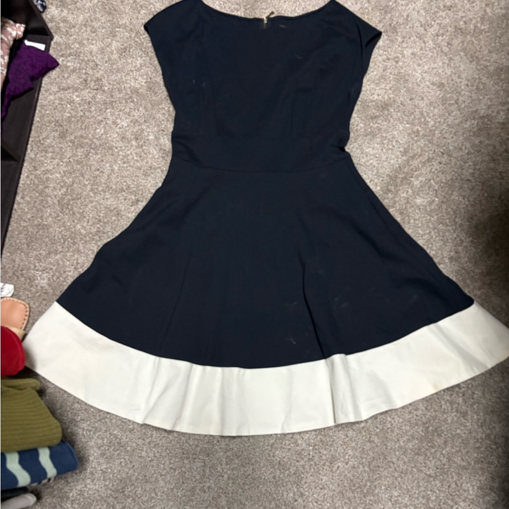 Elegant Navy and White Dress